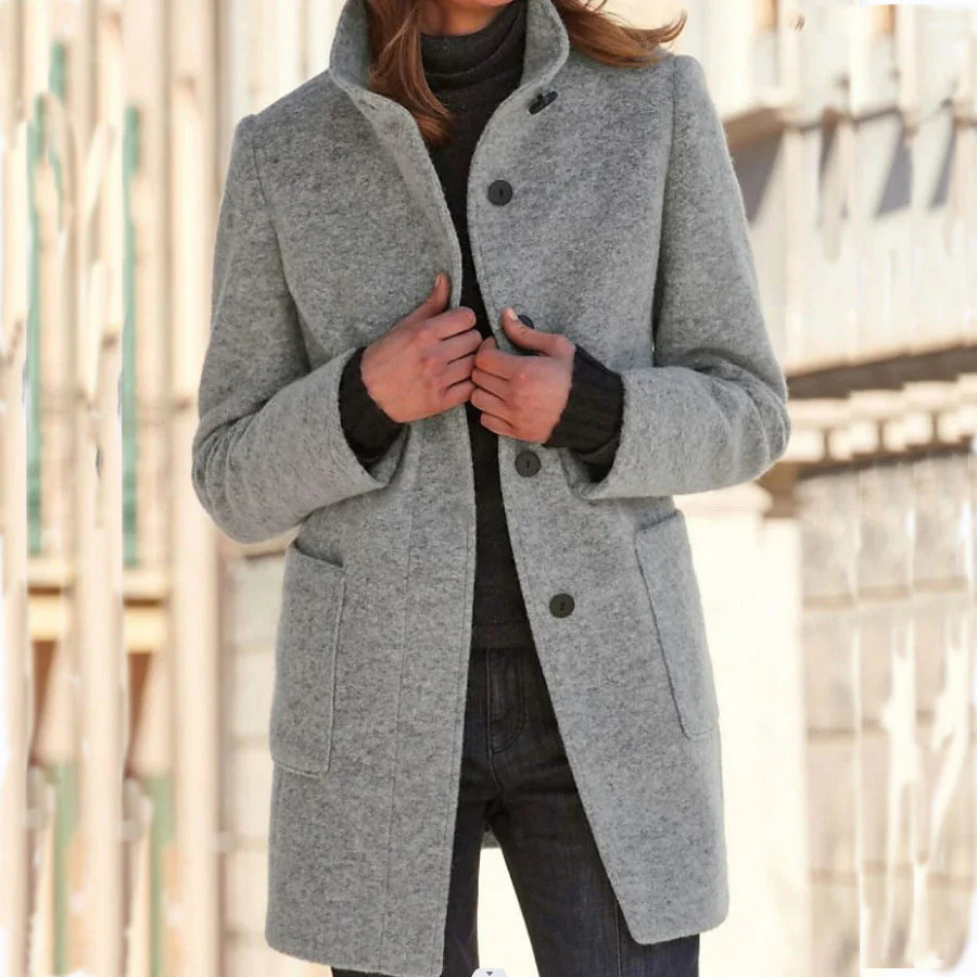 Vintora™ – Retro Damen-Windjacke mit Knöpfen und Stehkragen - Image 13