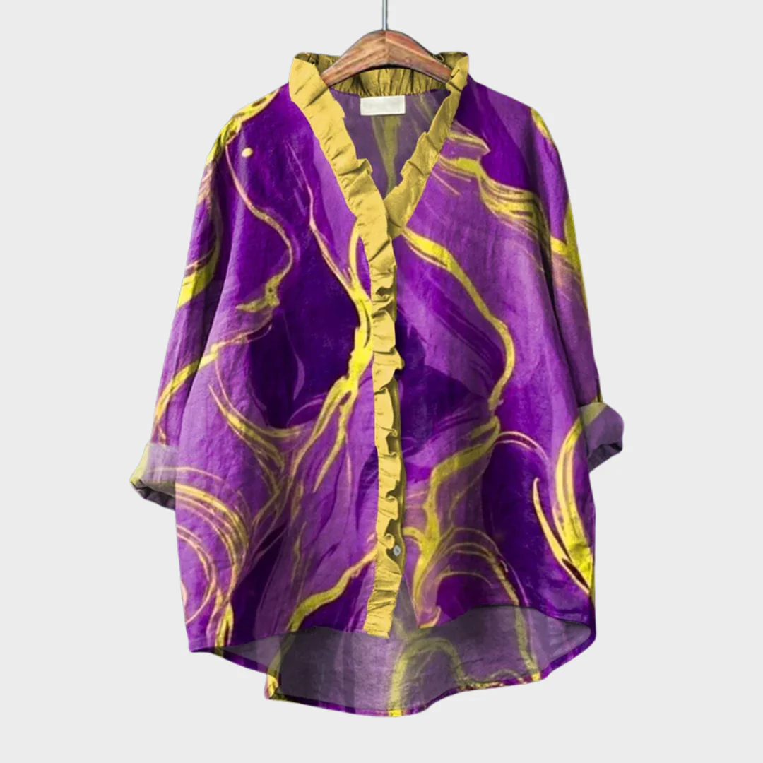 Zéliee - Elegante Marmorierte Bluse