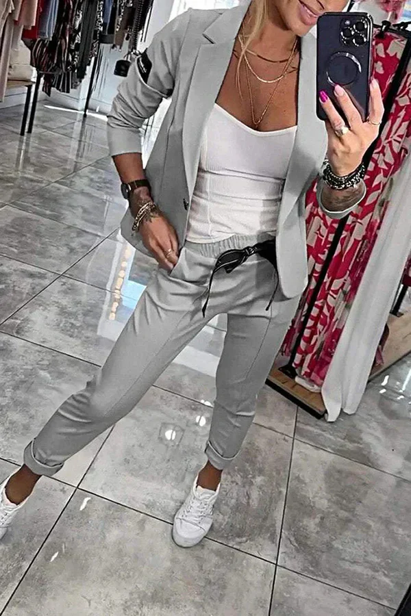 Zyora™ – Maßgeschneidertes Set mit Weichem Blazer und Lässigen Jogginghosen - Image 6
